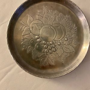 Vintage Pewter 3.25-Inch Fruit and Leaves Coasters-8pcs